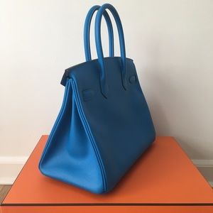 Hermès BIRKIN 30CM VEAU EPSOM B3 Bleu Zanzibar GOLD HARDWAREe – SukiLux